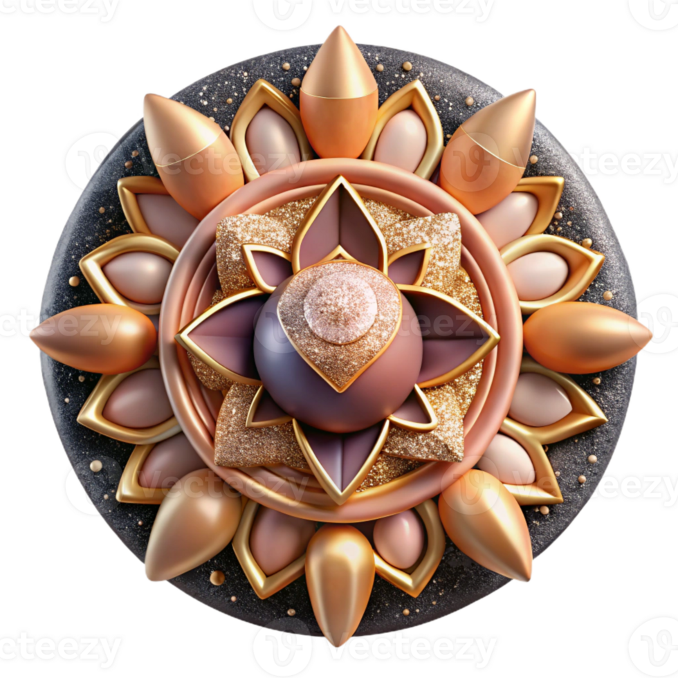 extraordinary artistic Hand Drawn Mandala with Artistic Touch Peach Isolated Element png