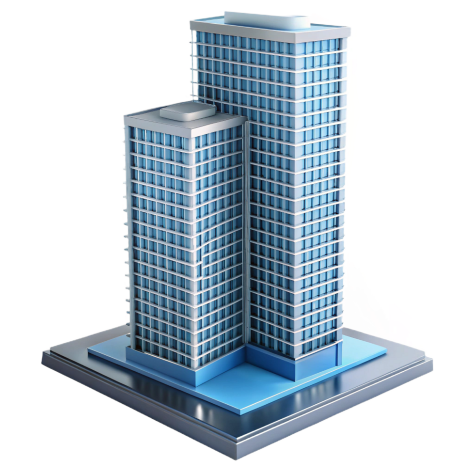 dazzling acclaimed Modern skyscraper architectural model, NO BACKGROUND with Transparent Background. png