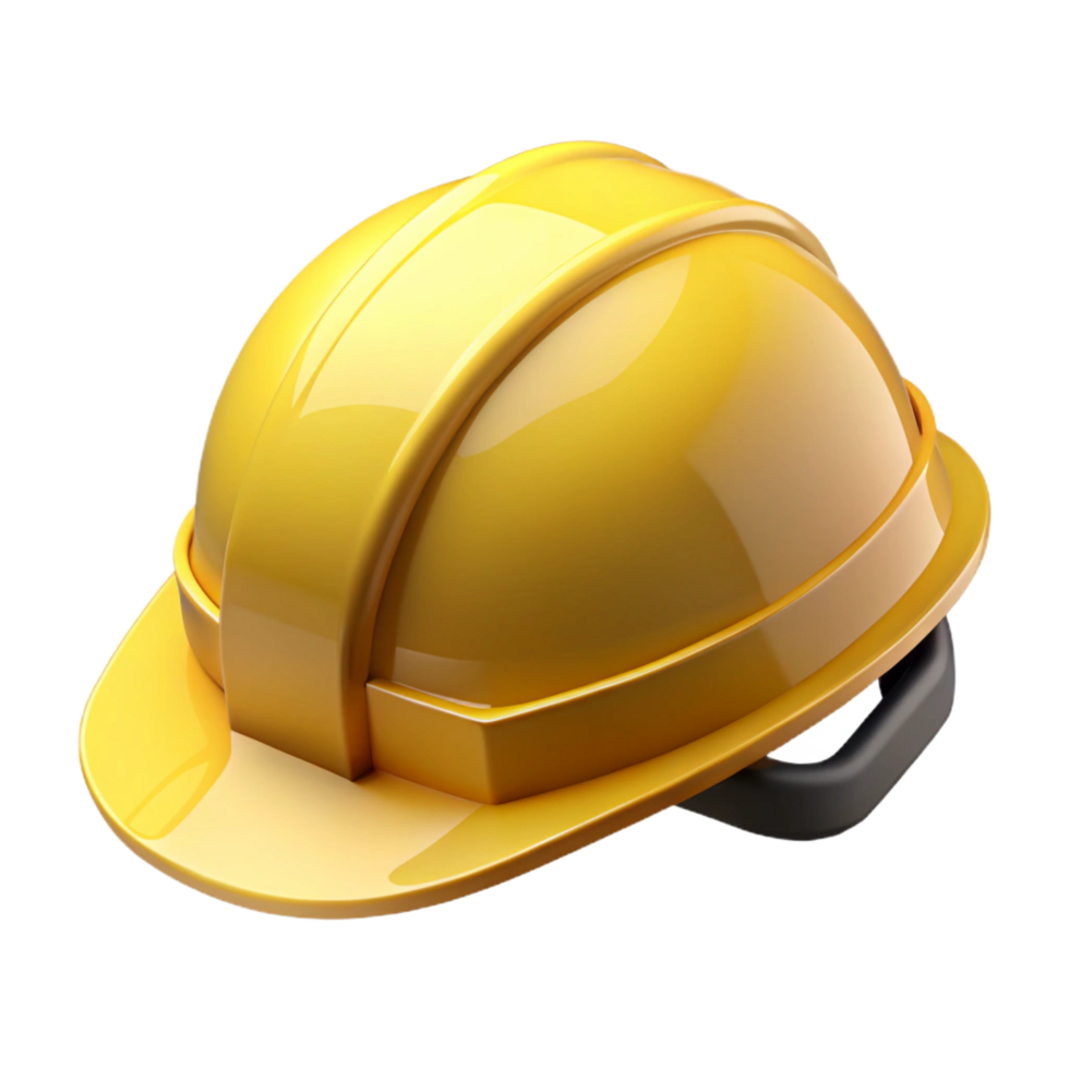 dazzling organic Safety helmet hard hat yellow, NO BACKGROUND with Transparent Background. ultra HD png