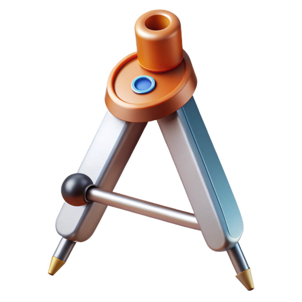 elegant acclaimed Drafting compass, metal, NO BACKGROUND with Transparent Background. png