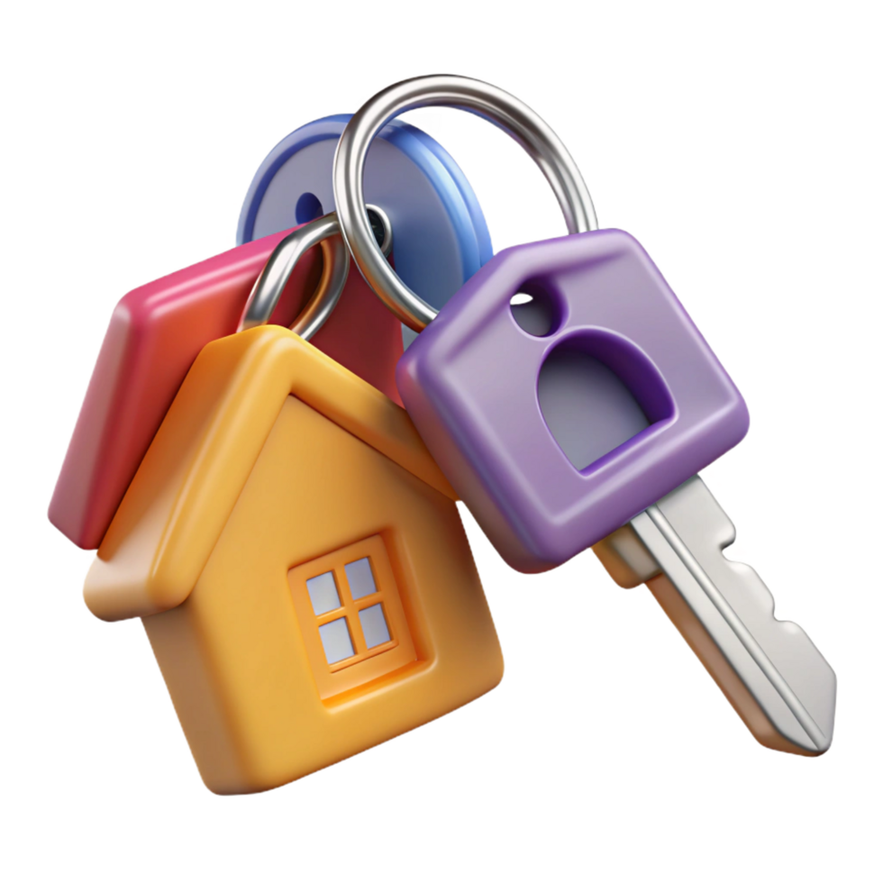 beautiful unforgettable Set of house keys, NO BACKGROUND with Transparent Background. png