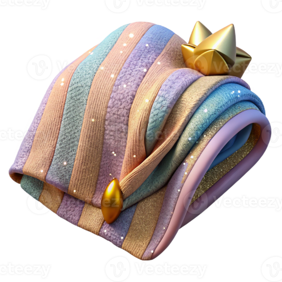 magnificent modern Hand Knitted Baby Blanket with Pastel Stripes Cutout premium png