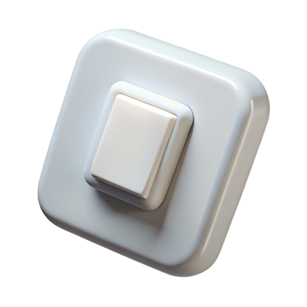 celebrated gothic Light switch, white, NO BACKGROUND with Transparent Background. authentic png
