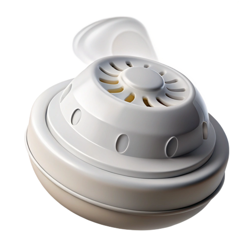 dramatic exquisite Smoke detector, white, NO BACKGROUND with Transparent Background. high resolution png