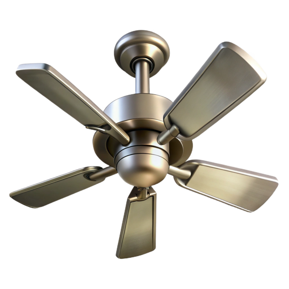 dramatic dramatic Ceiling fan, brushed nickel, NO BACKGROUND with Transparent Background. museum quality png