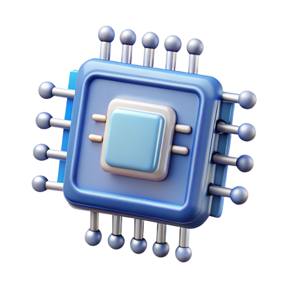 coveted rustic Artificial intelligence chip with intricate circuitry NO BACKGROUND with Transparent Background. genuine png
