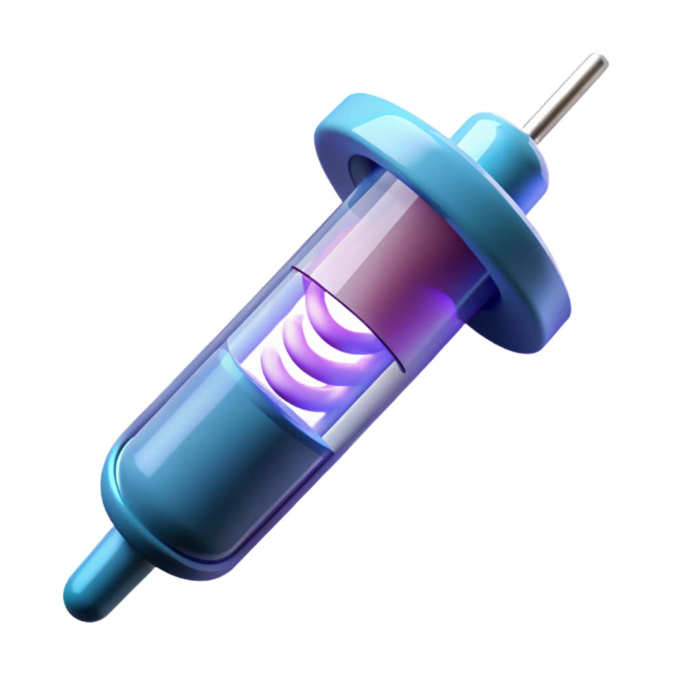 acclaimed geometric Genetic modification syringe filled with luminescent fluid NO BACKGROUND with Transparent Background. authentic png