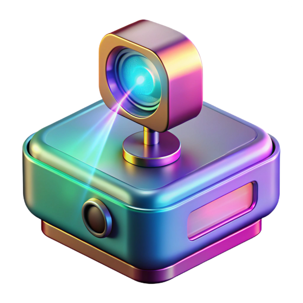 dramatic passionate tropical Holographic projector displaying a 3D model NO BACKGROUND with Transparent Background. genuine png