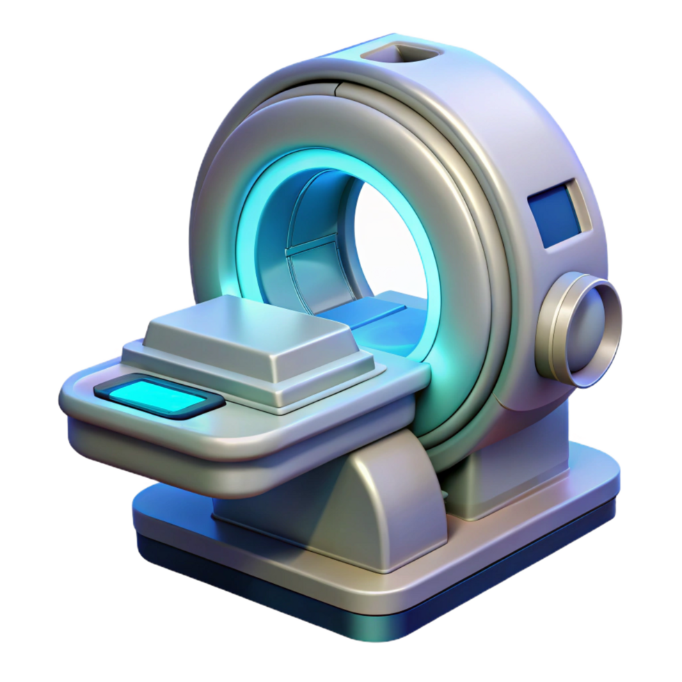 calm majestic Futuristic medical scanner with rotating sensors NO BACKGROUND with Transparent Background. handcrafted png