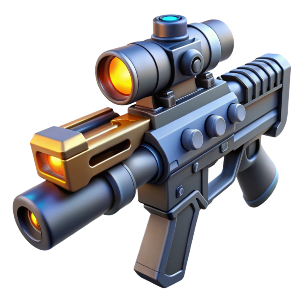 acclaimed tropical Advanced laser rifle with telescopic sight NO BACKGROUND with Transparent Background. detailed png
