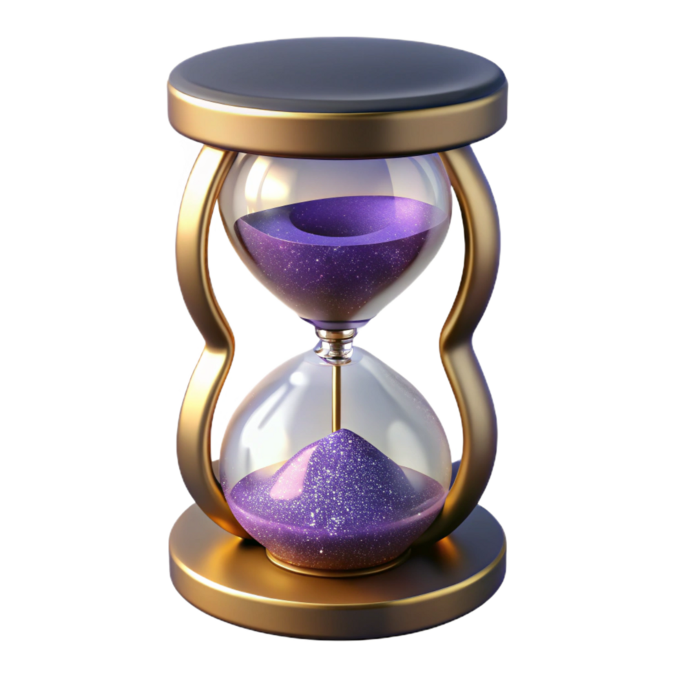 stunning abstract Hourglass with Falling Sand Front View Isolated original png