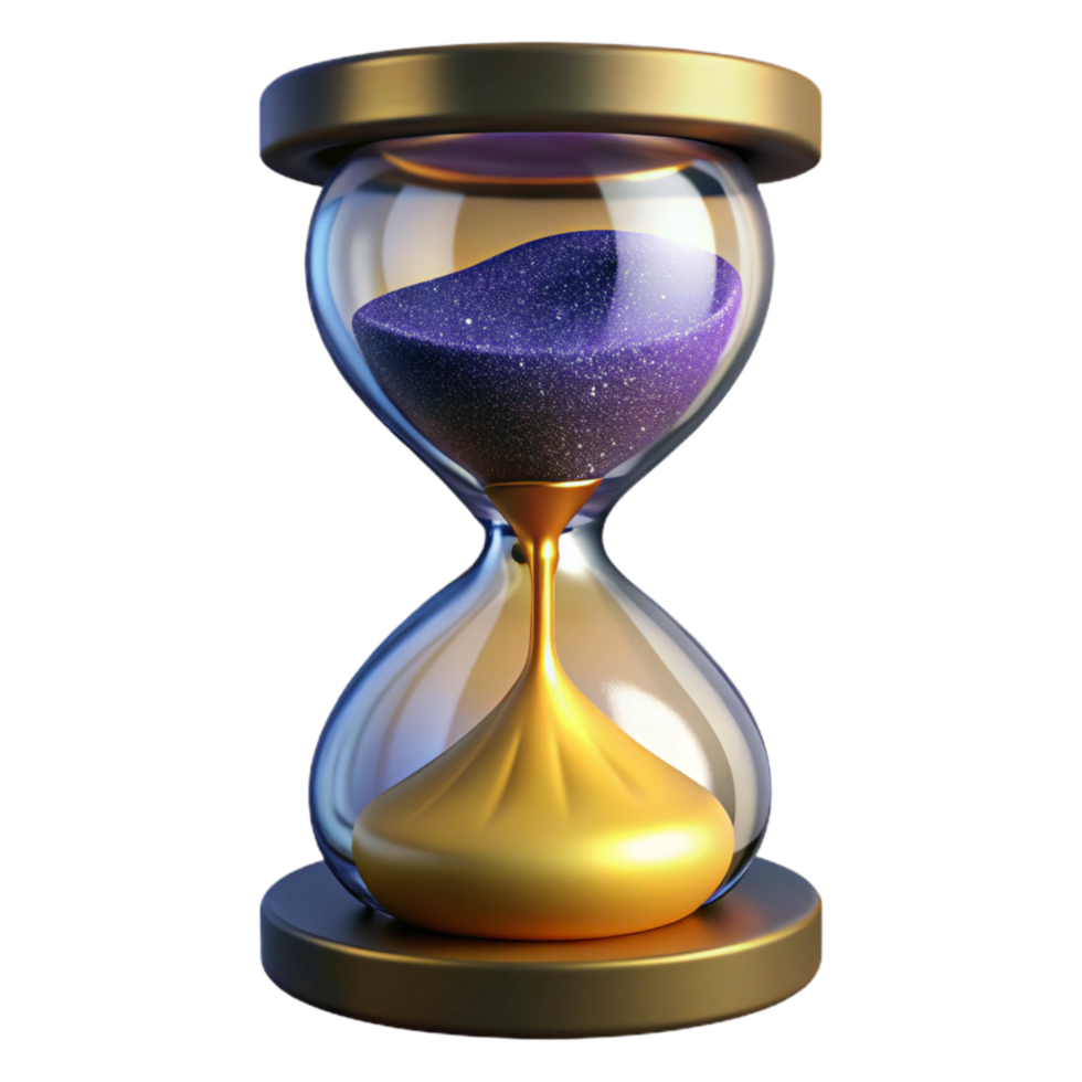 beautiful modern Hourglass with Sand Flowing Slowly Isolated Element premium png