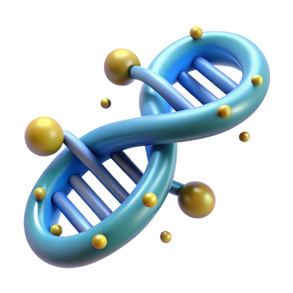 enchanting abstract Alien DNA strand with glowing nucleotides NO BACKGROUND with Transparent Background. exclusive png