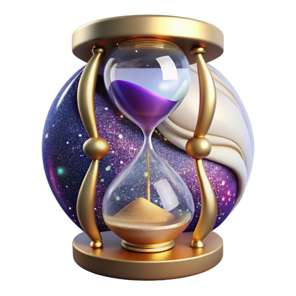 serene creative Hourglass with White Sand Cutout genuine png