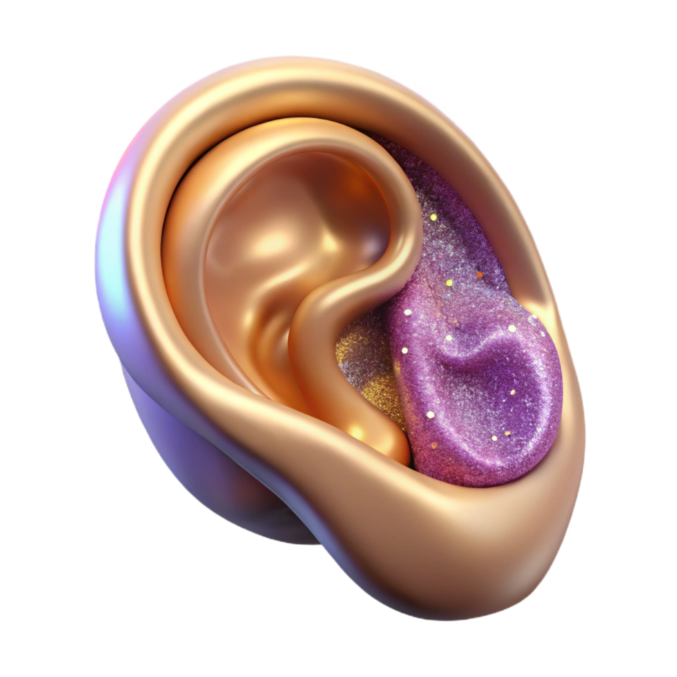 serene abstract Human Ear Anatomical Model Isolated Element png