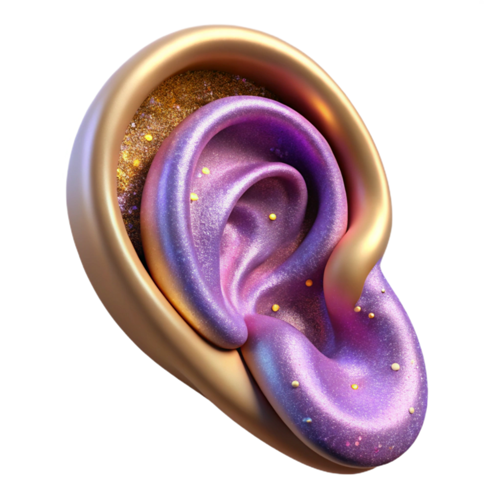 vibrant abstract Human Ear Anatomical Model Isolated Element original png