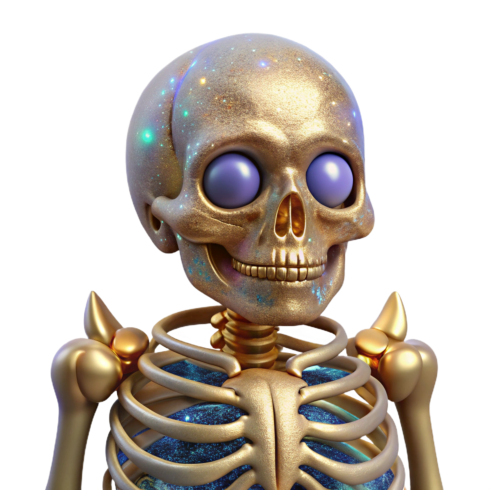 elegant classic Human Skeleton Anatomical Model Isolated original png