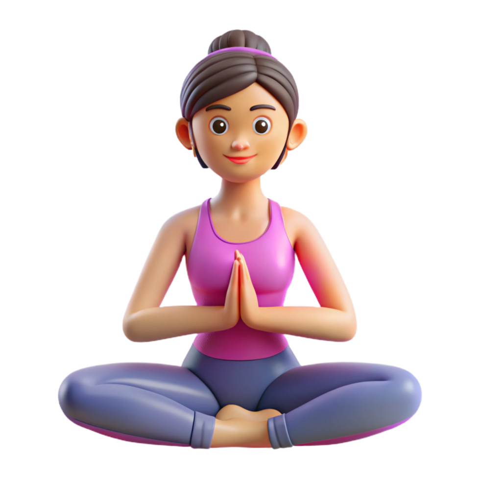 bold immaculate Woman doing yoga. NO BACKGROUND with Transparent Background. premium png