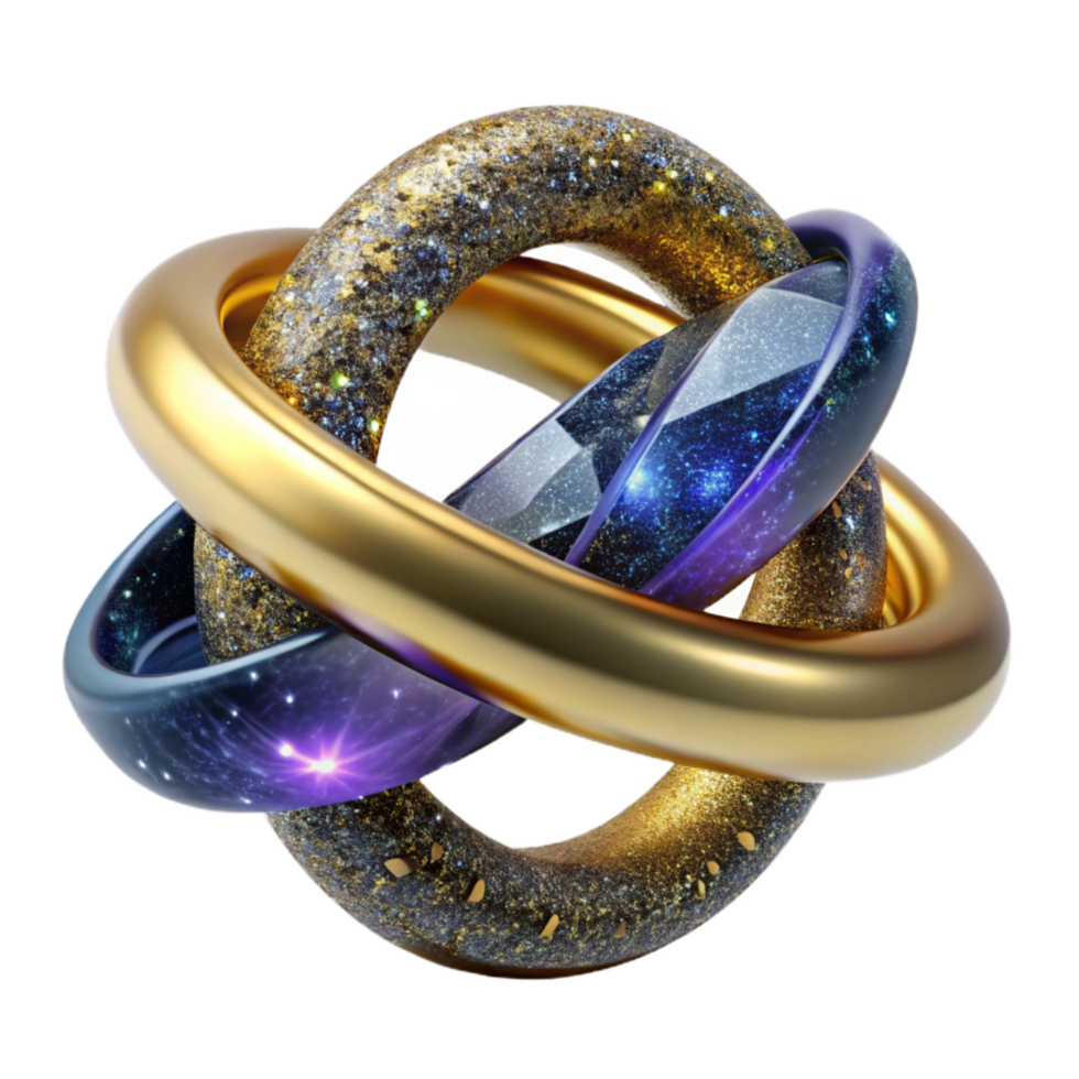 impressive artistic Intertwined Rings Illusion Transparent Background original png