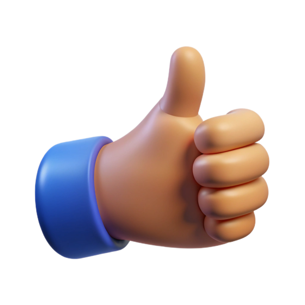 dramatic majestic Human hand giving a thumbs up. NO BACKGROUND with Transparent Background. top-tier png