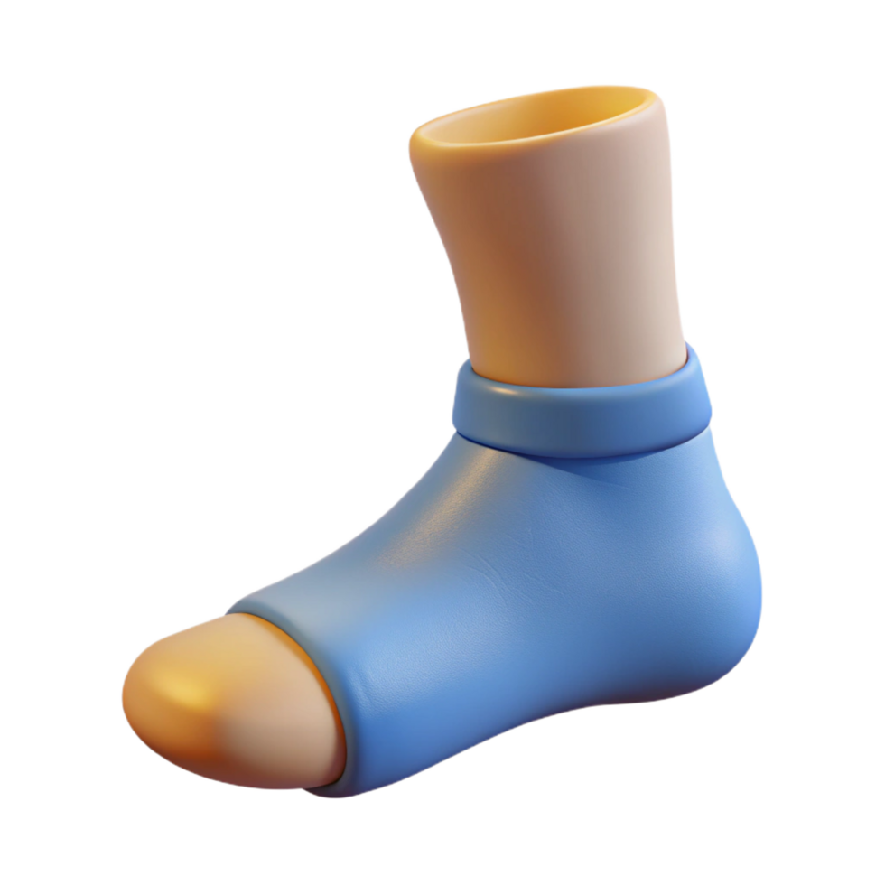 dramatic picturesque Human foot wearing a sock. NO BACKGROUND with Transparent Background. high resolution png
