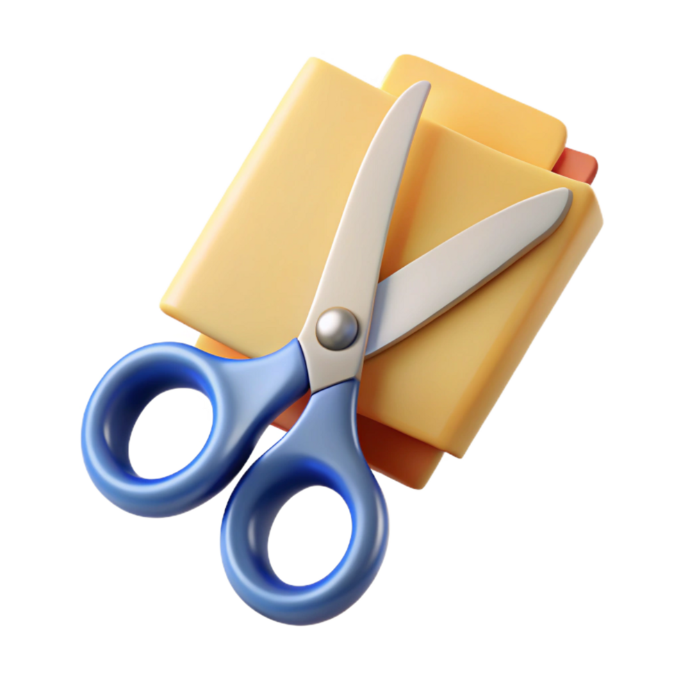 breathtaking bold art deco Pair of scissors cutting paper. NO BACKGROUND with Transparent Background. sharp png