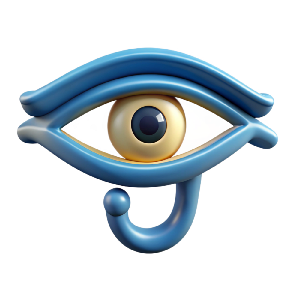 alluring memorable Eye of Horus, Egyptian symbol of protection. NO BACKGROUND with Transparent Background. png