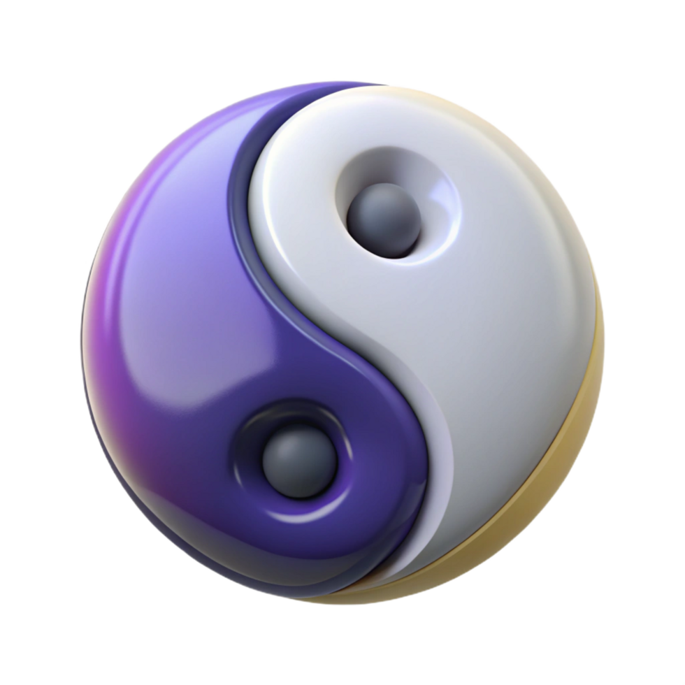 beautiful exemplary Yin and Yang symbol. NO BACKGROUND with Transparent Background. png
