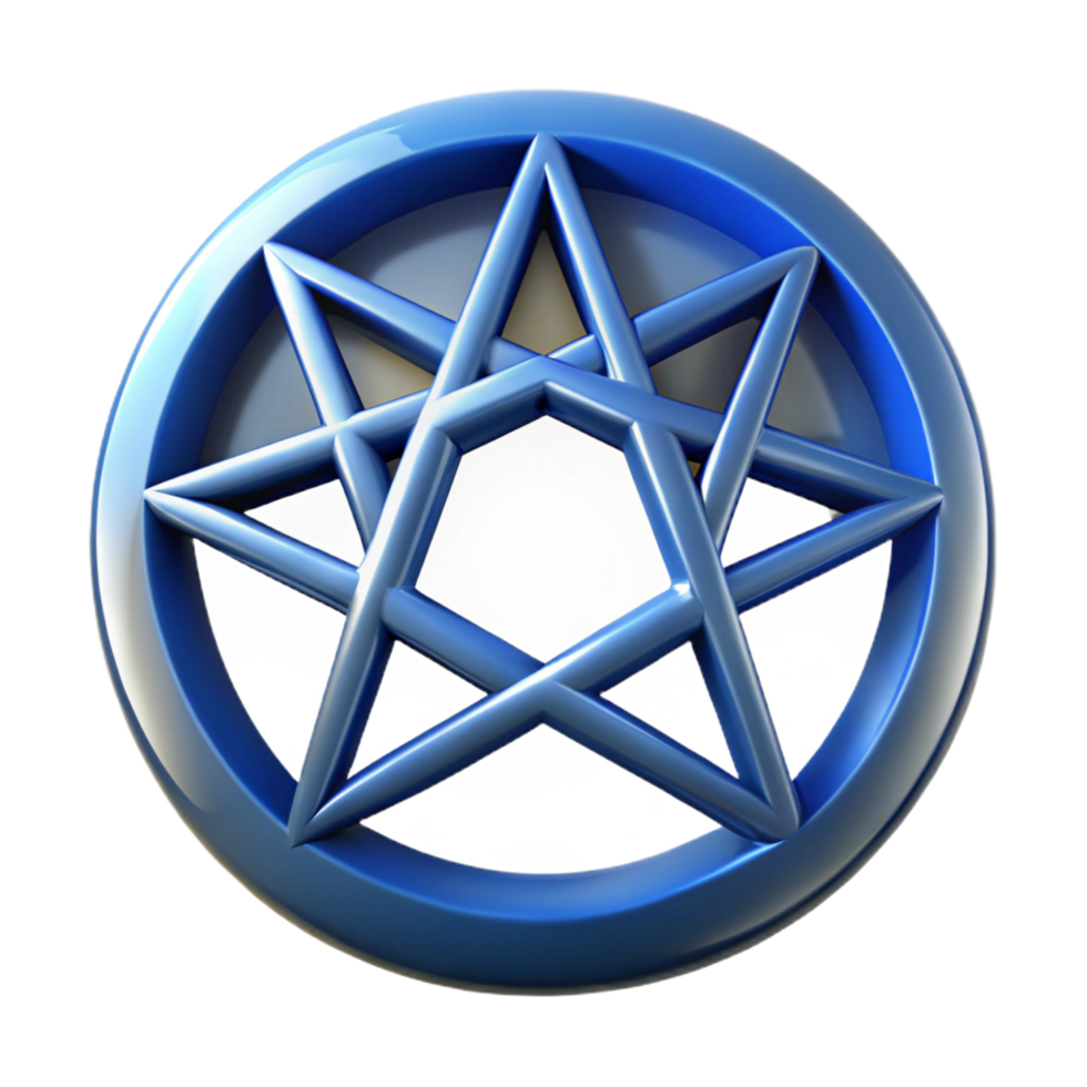 bold fascinating Pentacle symbol. NO BACKGROUND with Transparent Background. detailed png
