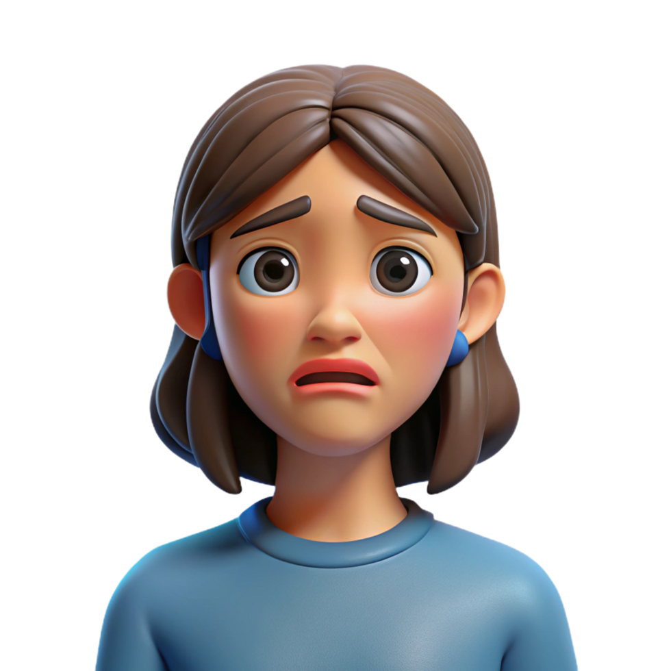 bold immaculate Sad young woman crying, NO BACKGROUND with Transparent Background. studio quality png