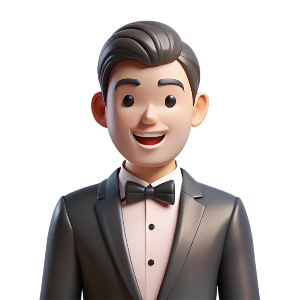 bold enchanting Groom in tuxedo, NO BACKGROUND with Transparent Background. genuine png