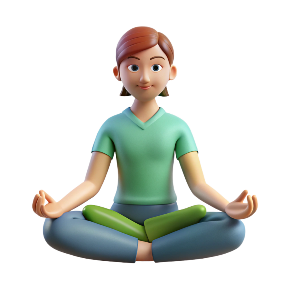 beautiful modern Yoga instructor in lotus position, NO BACKGROUND with Transparent Background. exclusive png