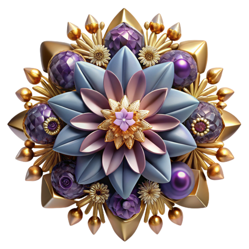 elegant contemporary Kaleidoscope Floral Arrangement Cutout high resolution png
