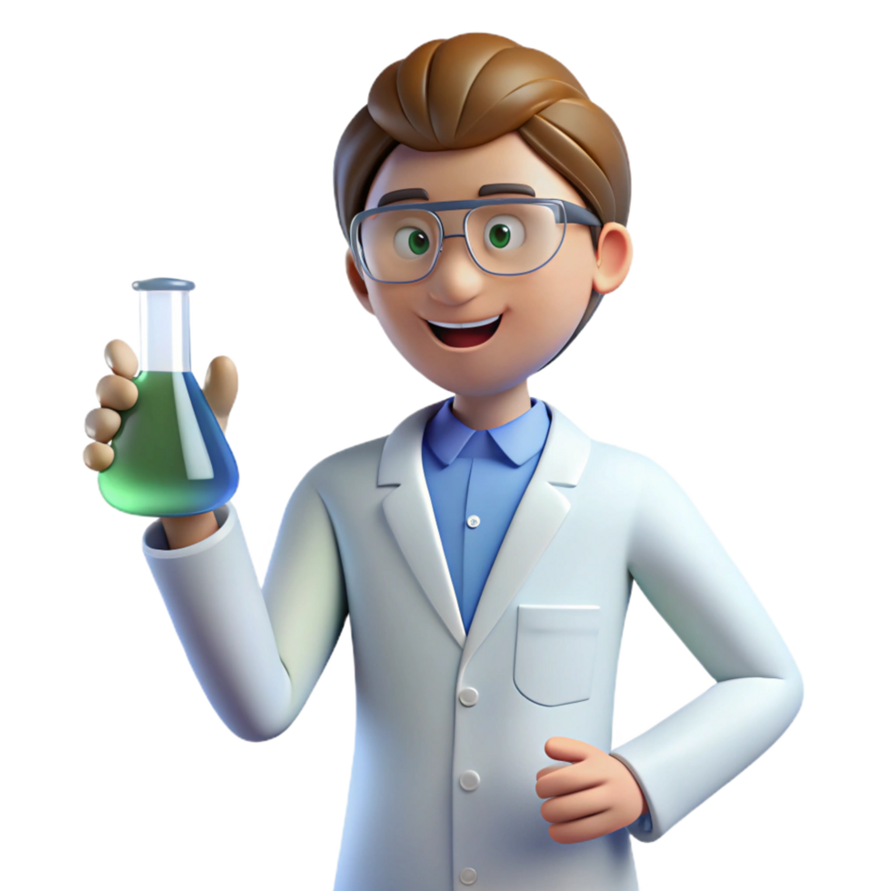 dramatic dramatic baroque Scientist holding beaker, NO BACKGROUND with Transparent Background. high resolution png
