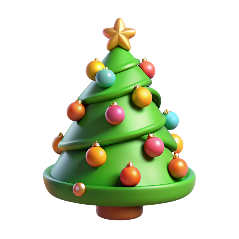 dramatic dramatic Christmas tree decorated with ornaments, NO BACKGROUND with Transparent Background. crisp png