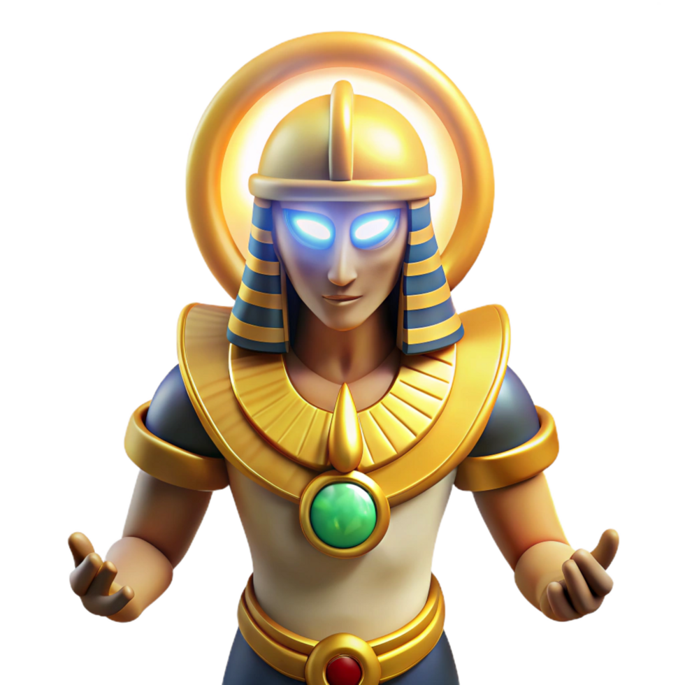 beautiful mysterious traditional Ra, Egyptian sun god. NO BACKGROUND with Transparent Background. expertly shot png