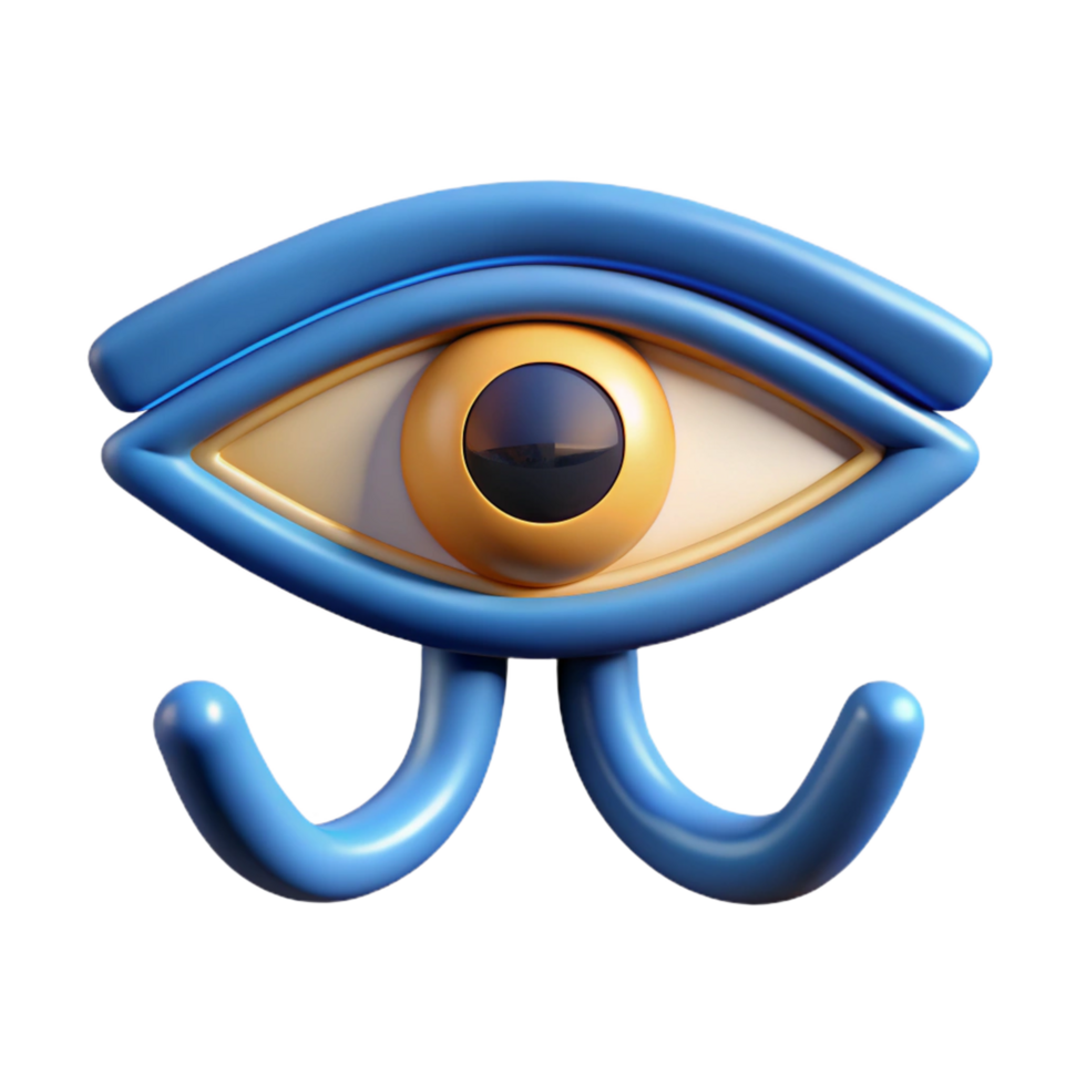 breathtaking elegant Eye of Horus, Egyptian symbol of protection. NO BACKGROUND with Transparent Background. perfect clarity png