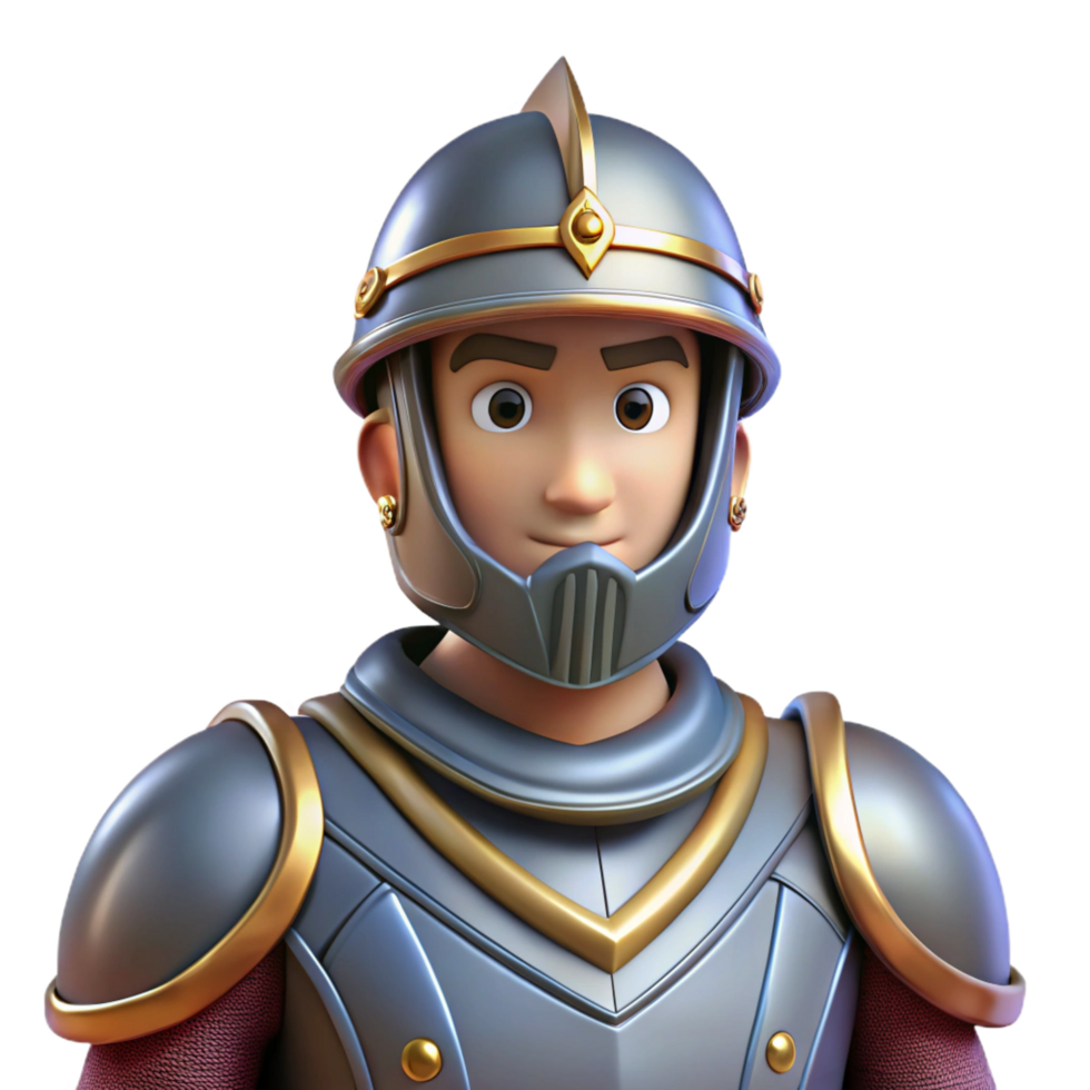 beautiful timeless Knight, in armor, NO BACKGROUND with Transparent Background. png