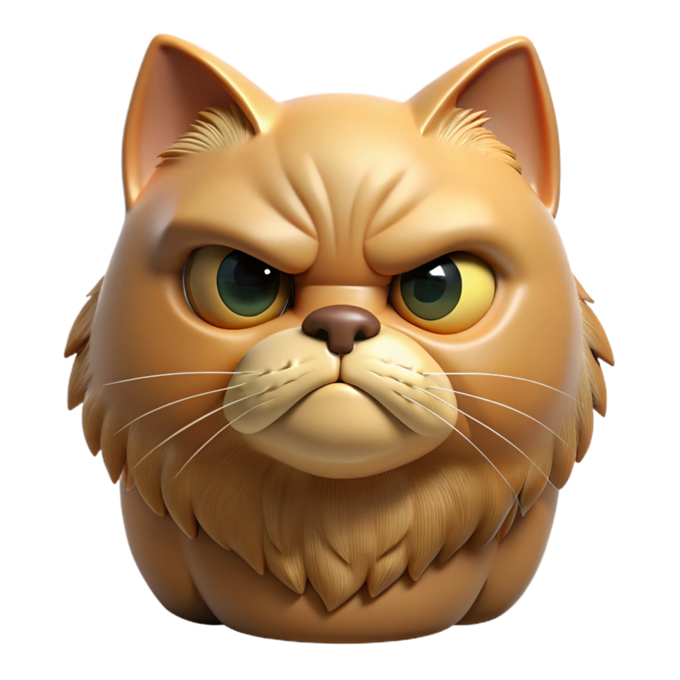 alluring quintessential A grumpy Persian cat with flat face, NO BACKGROUND with Transparent Background. png