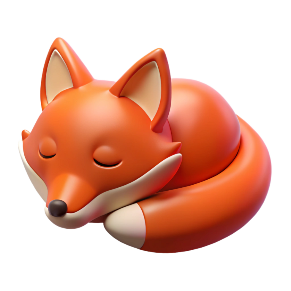 breathtaking bohemian A sleeping red fox, NO BACKGROUND with Transparent Background. elite png