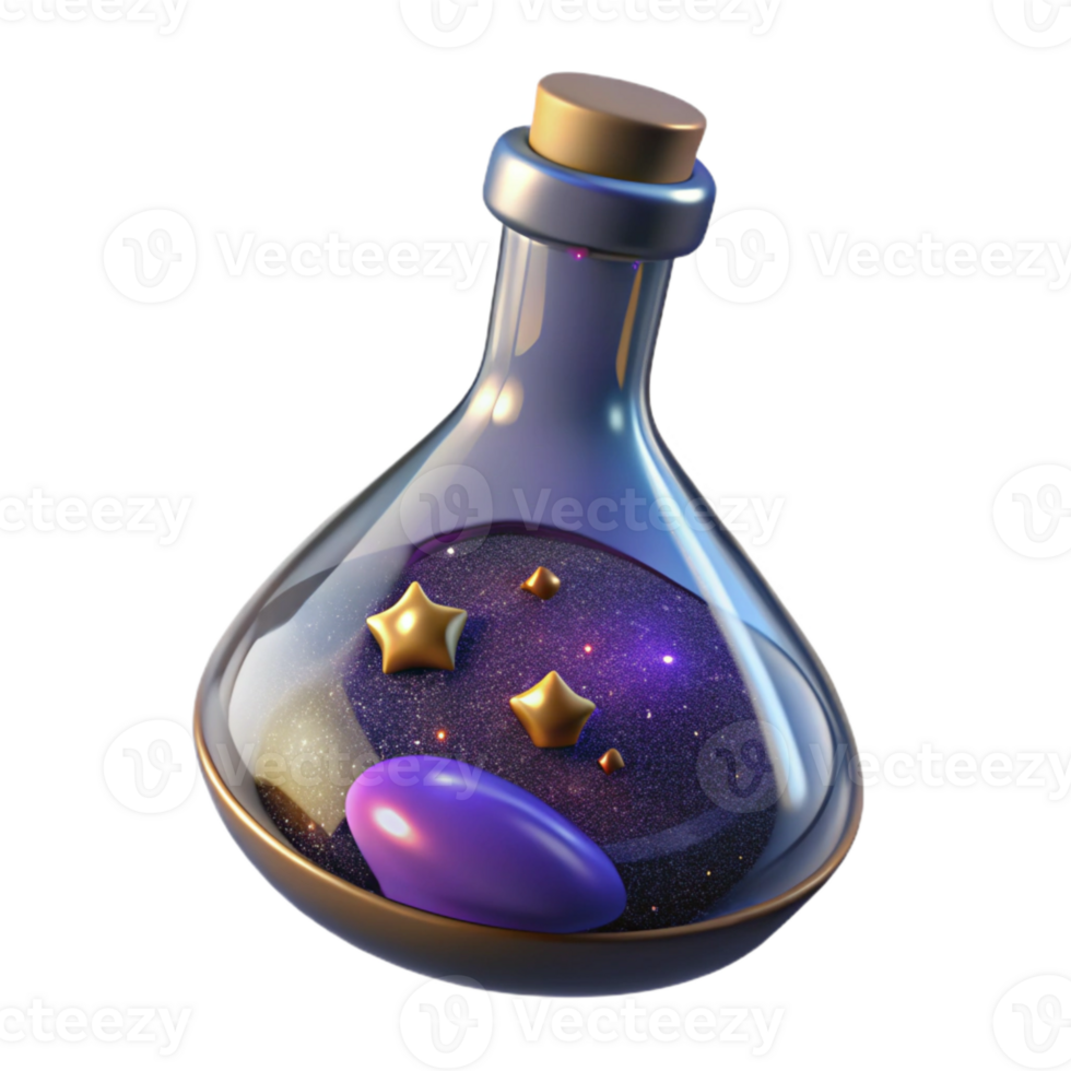 dramatic modern Lab Flask with Bubbling Liquid Cutout high quality png