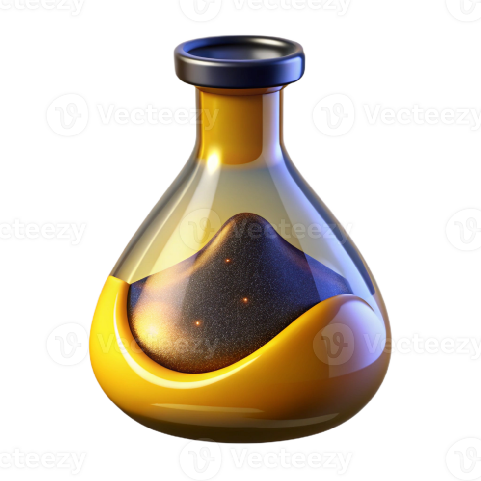 magnificent rustic Lab Flask with Yellow Liquid Cutout Element png