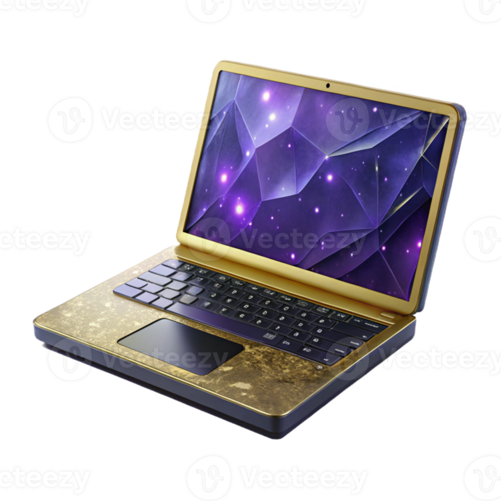 wonderful artistic Laptop Computer Perspective View Cutout Isolated high resolution png
