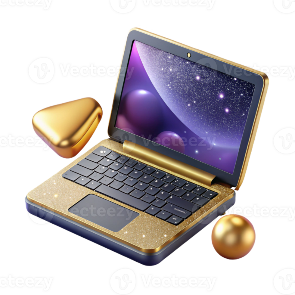serene traditional Laptop Computer Perspective View Cutout Isolated exclusive png