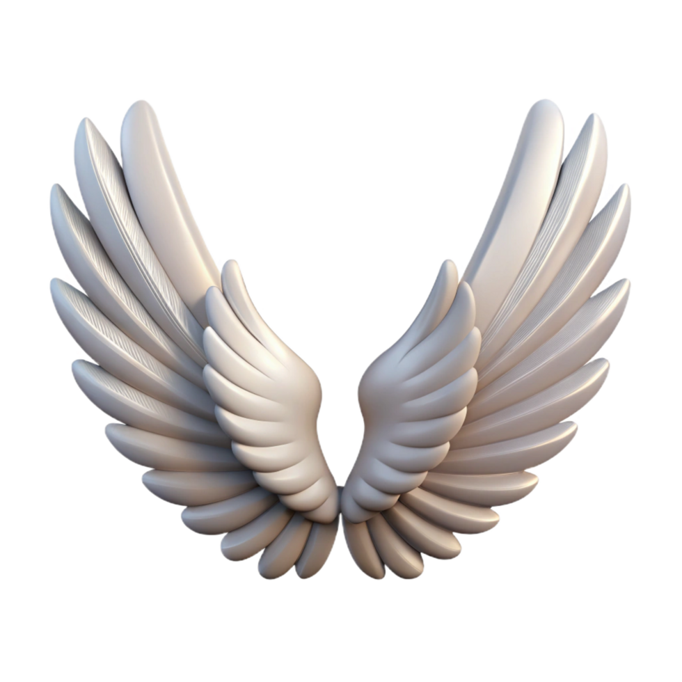 dazzling timeless A pair of feathered angel wings. NO BACKGROUND with Transparent Background. png