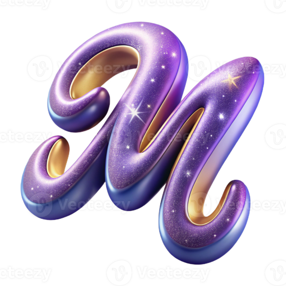 stunning classic Lavender Script Font Letter M Isolated genuine png