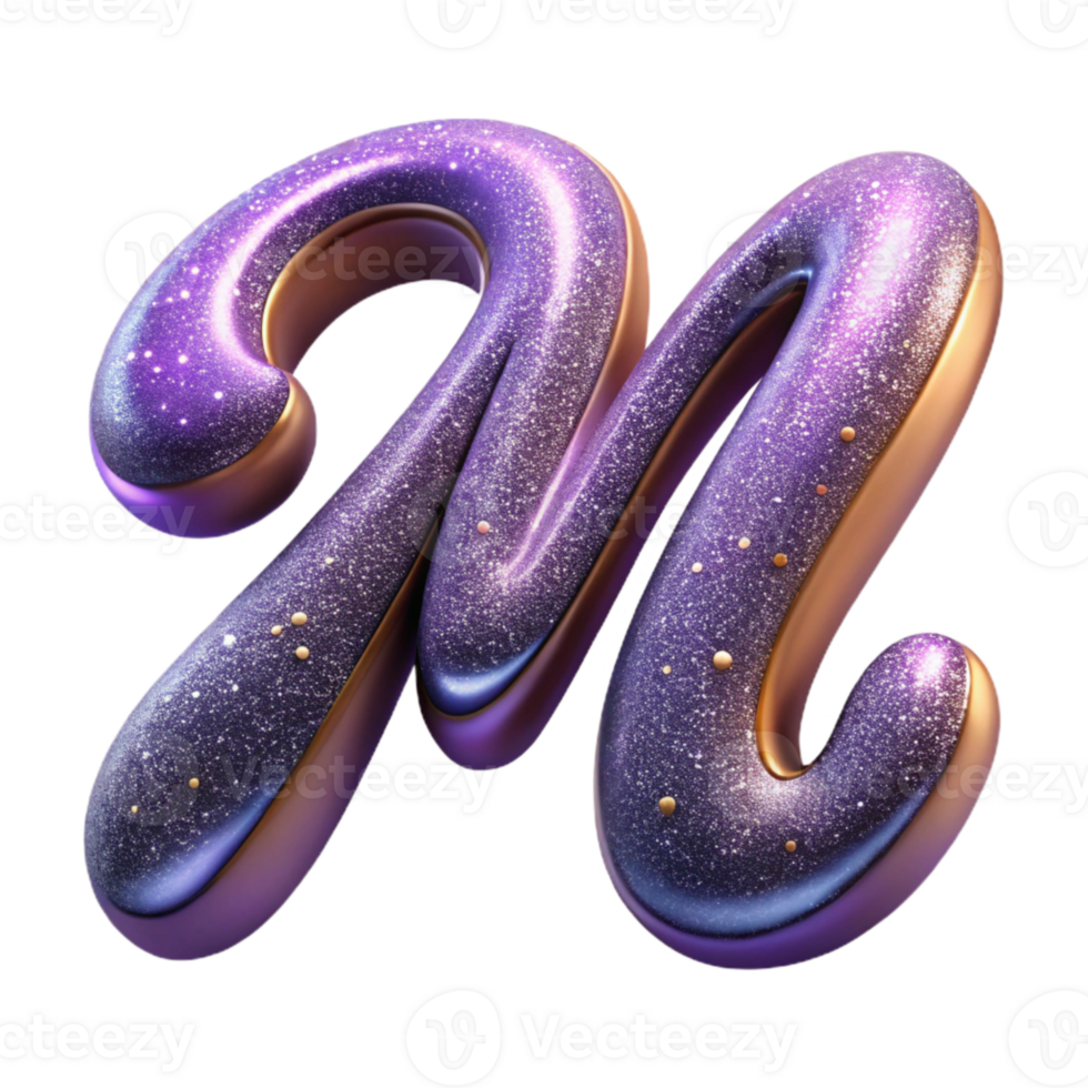stunning modern Lavender Script Font Letter M Isolated professional png