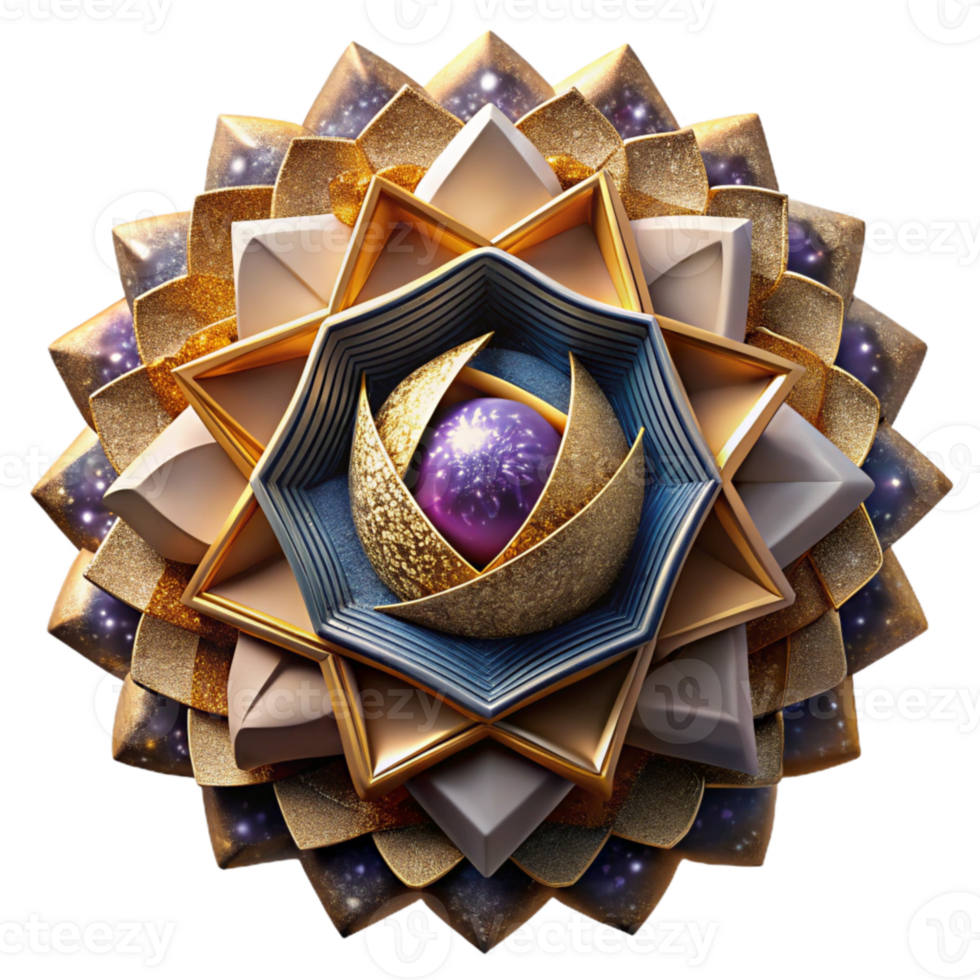 dramatic creative Layered Paper Kaleidoscope Design Cutout Element exclusive png