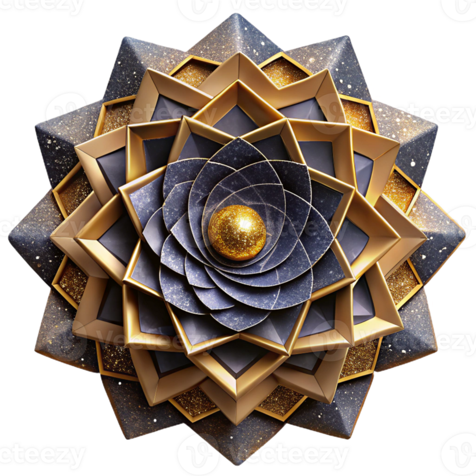 impressive contemporary Layered Paper Kaleidoscope Design Cutout Element png