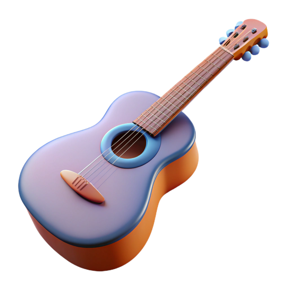 dynamic captivating Guitar with strings, NO BACKGROUND with Transparent Background. expertly shot png